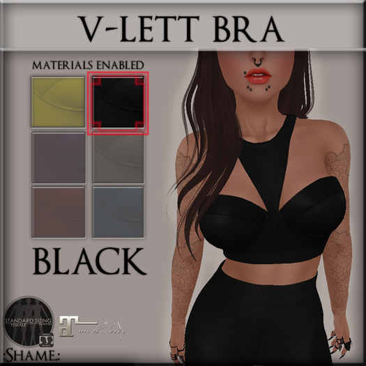 :Shame.: V-lett Bra~ Black