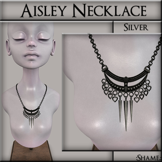 :Shame.: Aisley Necklace~ Silver (Wear to Open)