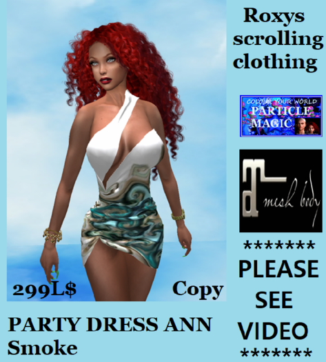 ROXYS SCROLLING DRESS ANN: SMOKE