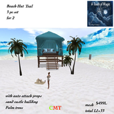 Teal  Beach Hut set for 2-Box
