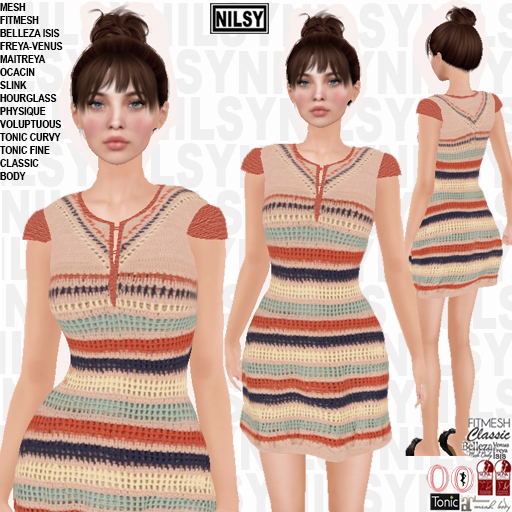 NILSY STRIPE CROCHET DRESS,ALL BODIES