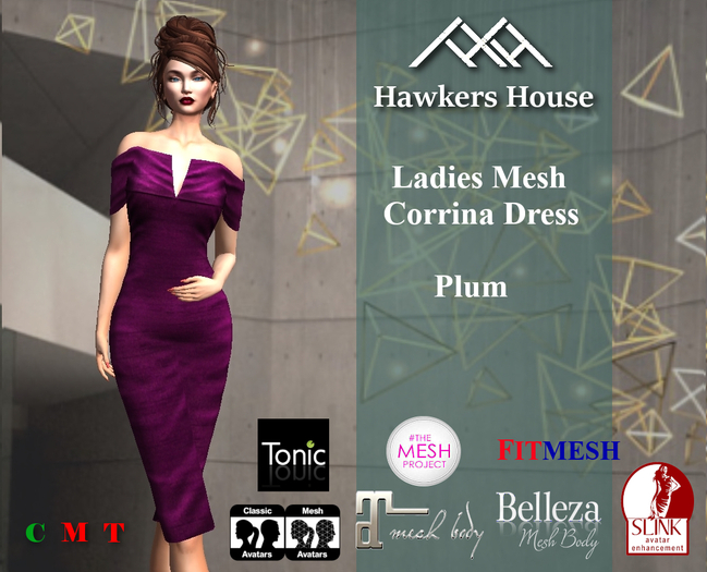 *HH* Ladies Mesh Corrina Dress Plum