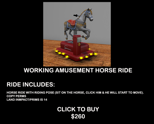 HORSE AMUSEMENT RIDE BOXED