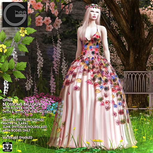 Ghee Blossoms Gown & Flower Crown (add to unpack)