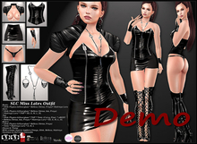 SLC Miss Latex Outfit Demo Meshbodies &Classic Avatars *Corset*Skirt*Boots*Thong*Gloves*Earrings*Necklace