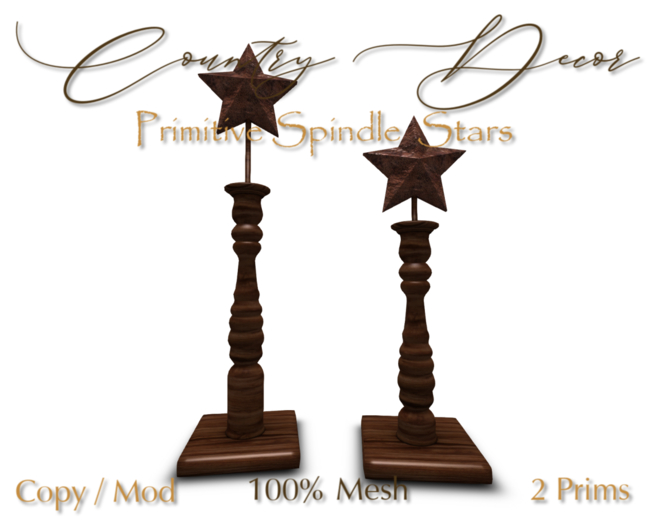 = Country Decor = - Primitive Spindle Stars BOX