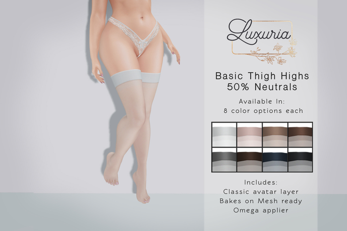Luxuria - Basic Thigh Highs 50% Neutrals  (ADD ME)