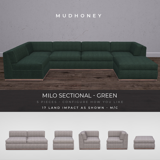 MH Milo Sectional PG - Green
