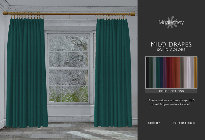 MudHoney Milo Drapes Solid Colors