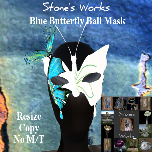 Butterfly Ball Mask Blue Stone's Works