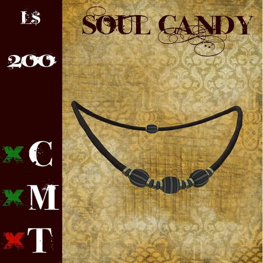 S.C. Stripped tri bead  Necklace (BOXED) *SALE PRICE*