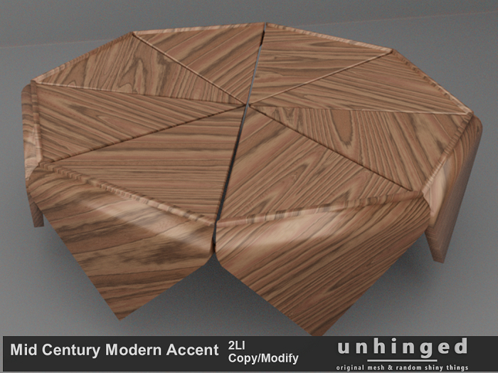 :: unhinged :: Midcentury Modern Accent Table (rez me)