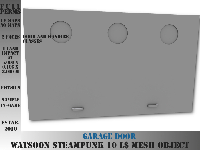Garage door 2 - 1 LI - FULL PERMS Mesh