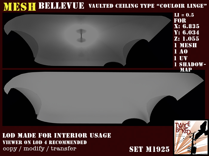 "TB" BV vaulted ceiling type "Couloir linge" M1925