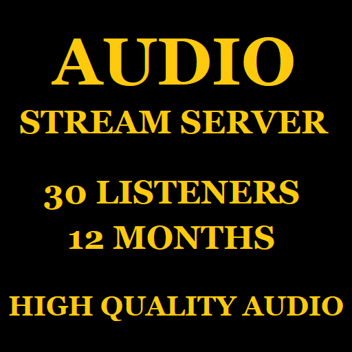 Audio Stream Server 30 Listeners 12 Months