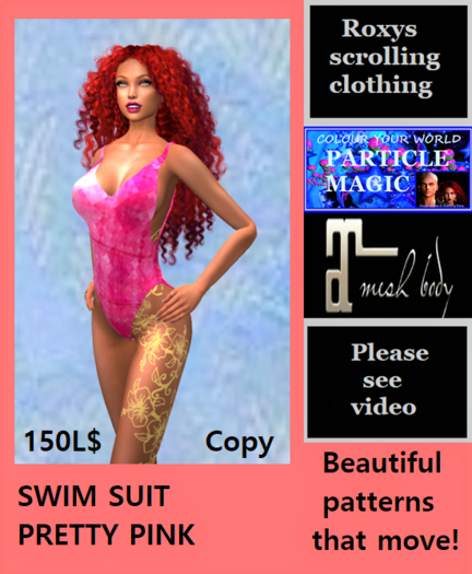 ROXYS SCROLLING SWIM SUIT~ PRETTY PINK