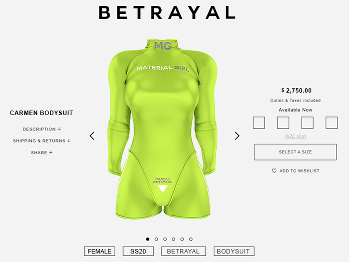 BETRAYAL. Carmen Bodysuit LIME