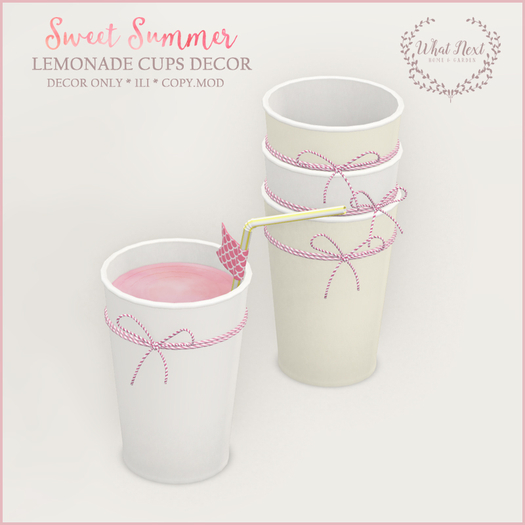 {wn} Strawberry Lemonade Cups Decor (boxed)