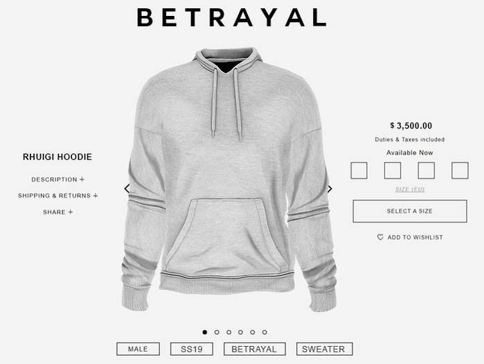 BETRAYAL. Rhuigi Hoodie GREY Jake, Gianni, Legacy