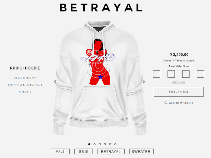 BETRAYAL. Rhuigi Hoodie SHOOTER