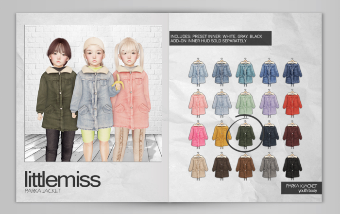 {Little Miss} Parka Jacket / Youth / Moss