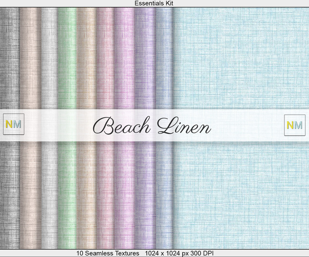Beach Linen Essentials Kit 10 Seamless Textures NM