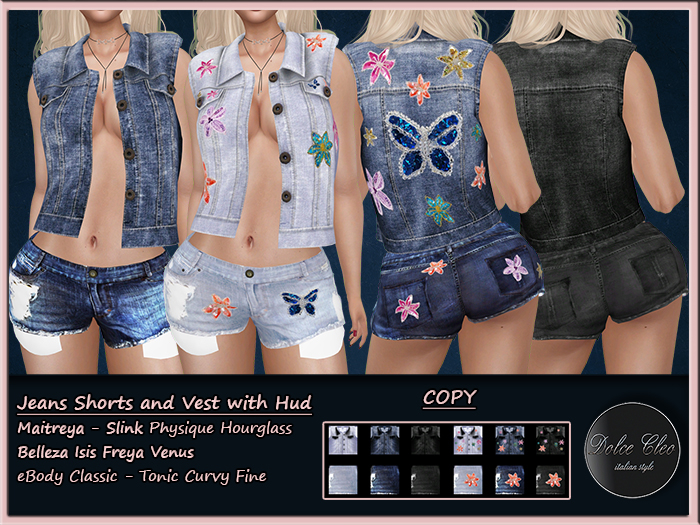 !!OUTLET!! JEANS SHORTS & VEST WITH HUD