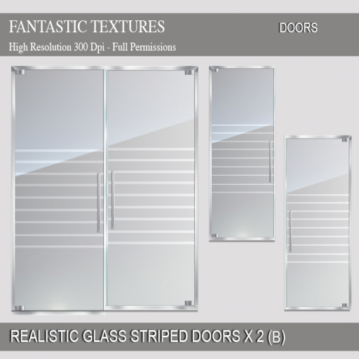 Realistic Striped Glass Door Textures (B)
