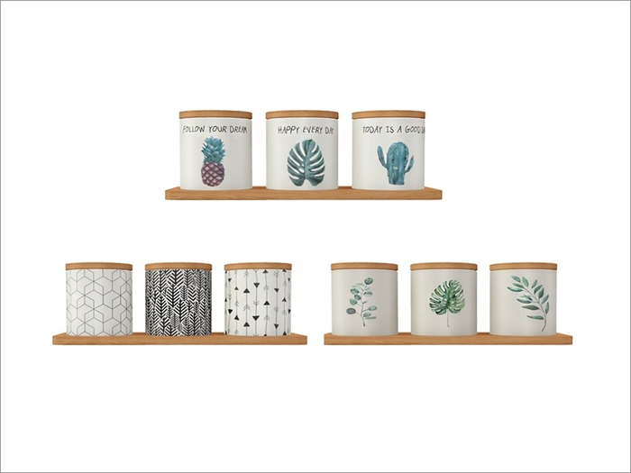 [ScandiKitchenware] - spice jars on a tray FULL PERM Mesh