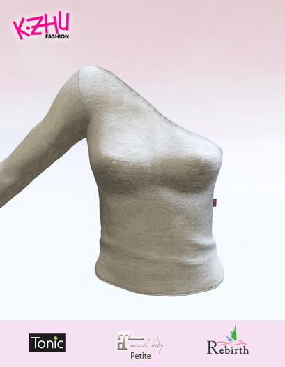 One Shoulder Sleeve Top (grey)