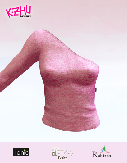 One Shoulder Sleeve Top (pink)