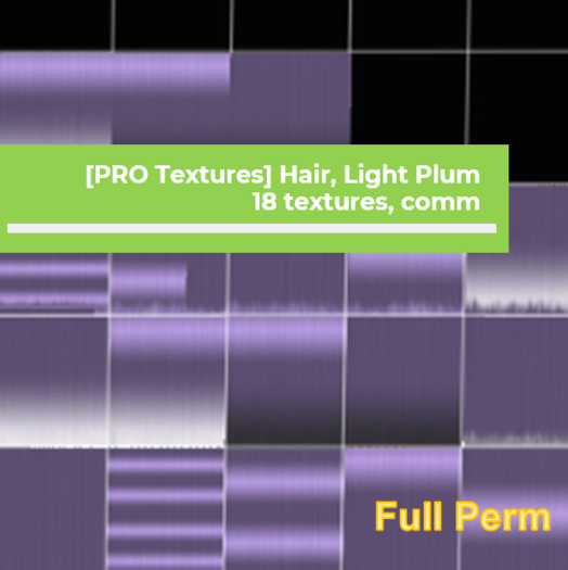 [PRO Textures] Hair, Light  Plum, 18  textures, comm (Full Perm)