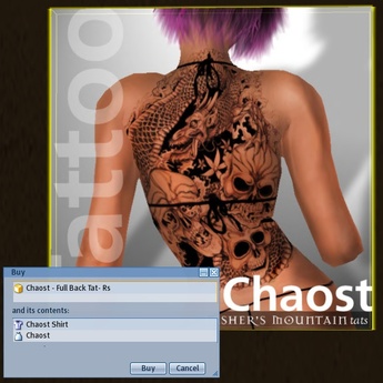Second Life Marketplace Chaost 野生の悪魔の上半身 背中 ユニセックスタトゥー 再販