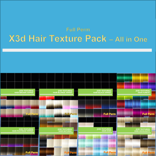X3D Hair Texture Pack - All in One (Box)