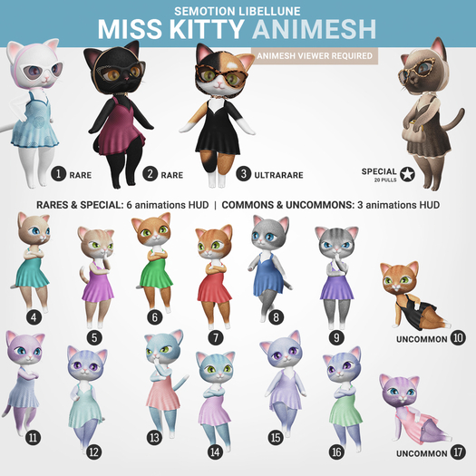 SEmotion Libellune Miss Kitty Animesh #1 RARE