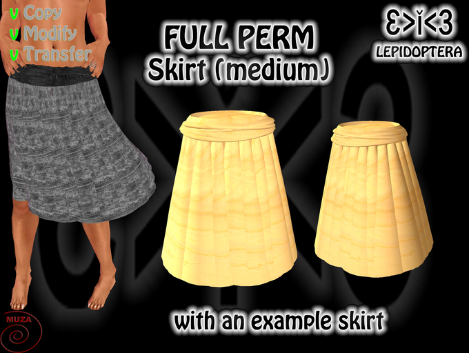 }>i<{ LEPIDOPTERA Skirt-medium FULL PERM