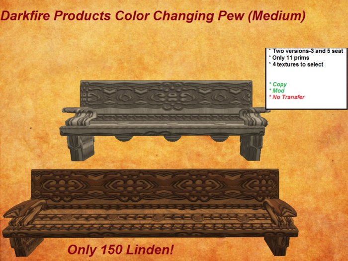 Darkfire Products Medium Color Changing Pew Boxed,1.0