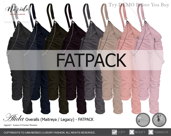 ~Nerido~ Alida Overalls-FATPACK