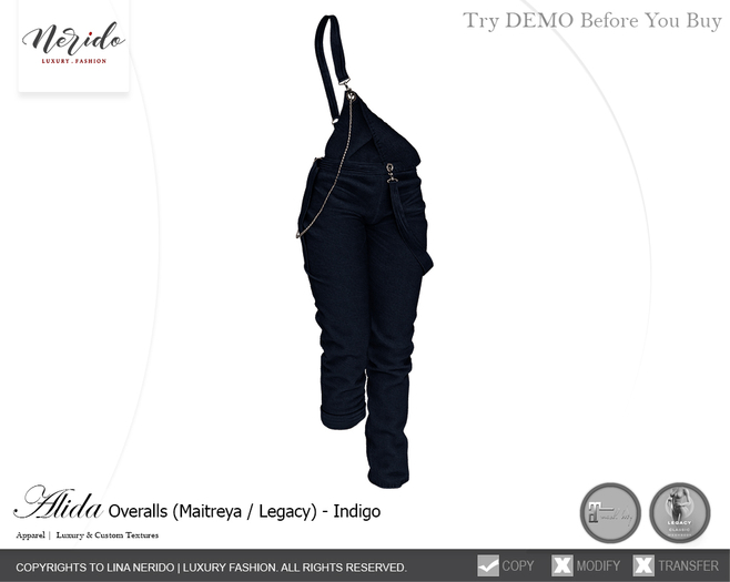 ~Nerido~ Alida Overalls-Indigo