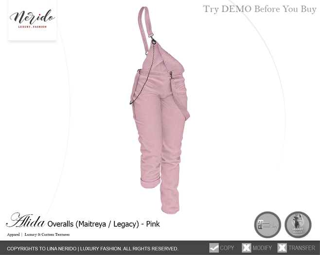 ~Nerido~ Alida Overalls-Pink