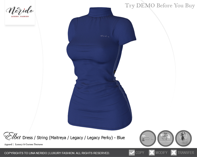 ~Nerido~ Elba Dress - Blue
