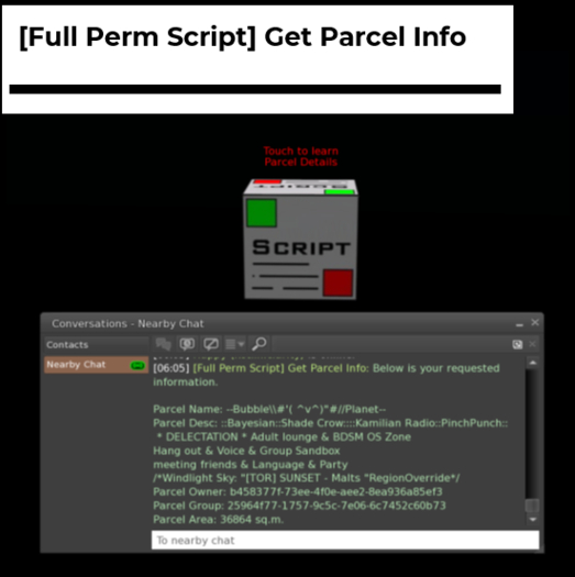 [Full Perm Script] Get Parcel Info