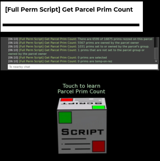 [Full Perm Script] Get Parcel Prim Count