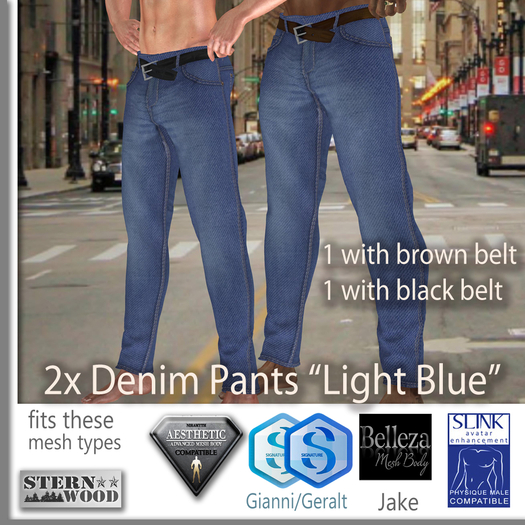 DENIM Pants - LIGHT BLUE  - 2 pcs box