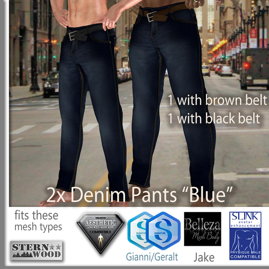 DENIM Pants - BLUE  - 2 pcs box