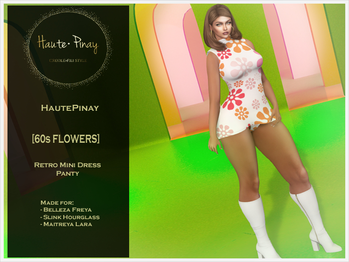 HautePinay [60s FLOWERS] Retro Dress/Panty