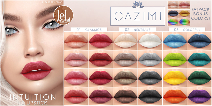CAZIMI: Trending HD Lipstick (Lelutka) All Colors