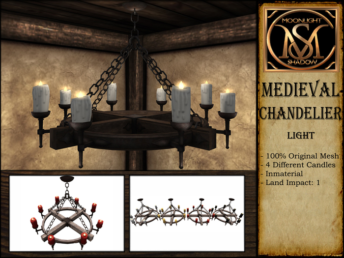 "Moon_Sha" Medieval Chandelier - Light (Boxed)