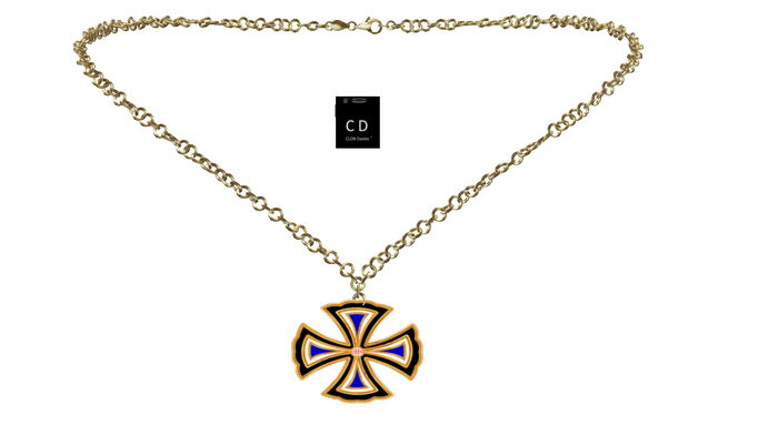 CD  Men Necklace  Gold cross 3 Box