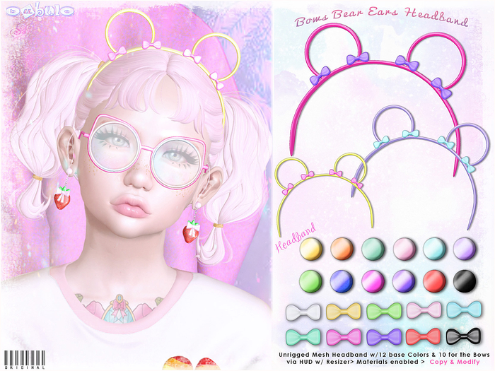 [ bubble ] Bows Bear Ears Headband